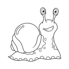 Cartoon snail on line art