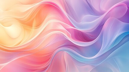 Obraz premium Soft pastel-colored abstract background with graceful flowing lines, ideal for elegant and contemporary themes