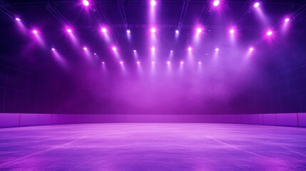 Winter Sports Arena: Purple Ice Rink with Neon Lights