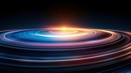 Fototapeta premium Stunning abstract image of swirling light patterns radiating from a bright center, creating a cosmic atmosphere.