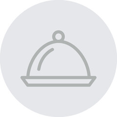 Serving Dish Vector Line Grey Circle Grey