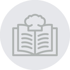 Recipe Vector Line Grey Circle Grey