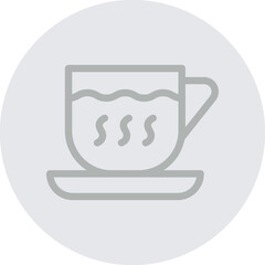 Cup Vector Line Grey Circle Grey