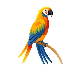 Fototapeta premium Colorful Parrot: Vibrant and Exotic Tropical Bird Illustration