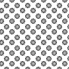 Black and white abstract geometric floral seamless pattern background.	
