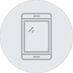 Smartphone Vector Line Grey Circle Grey