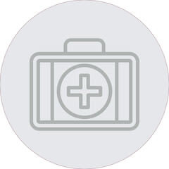 First aid kit Vector Line Grey Circle Grey