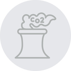 Carbondioxide Vector Line Grey Circle Grey