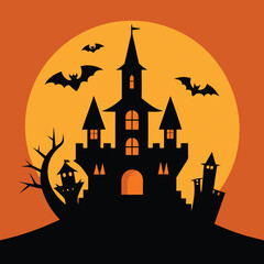 halloween background with castle