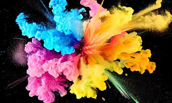 カラフルな爆発のループ