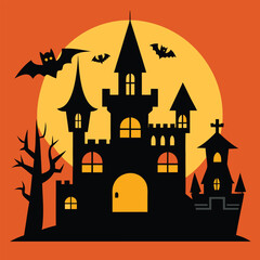 halloween background with castle