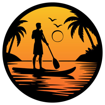 recommend clip art: Paddle Boarding Silhouette.