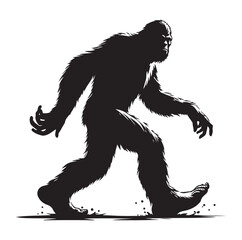 Fototapeta premium Bigfoot silhouette vector art.