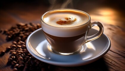 Obraz premium Heartwarming Latte Art in a Cozy Café