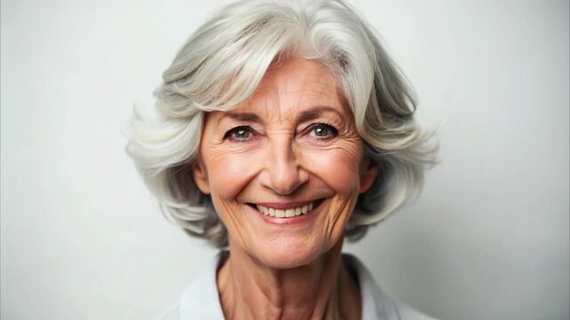 A montage of happily smiling, fast changing faces of diverse people of all ages and nationalities with bright, attractive looks. 4K video