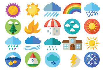 A Collection of Colorful Weather Icons