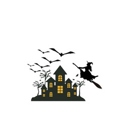 A Witch Halloween Background  Watercolor..