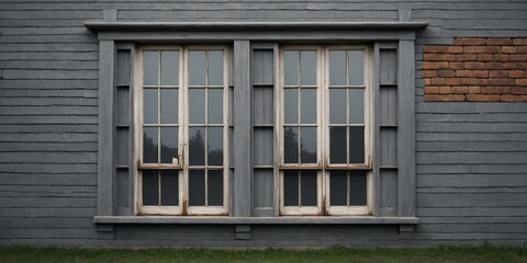 vintage grey theme house with square windows for banne background