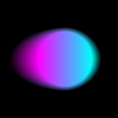Gradient color round shape background. Abstract blue purple pink blur circle with graduation. Neon colored rounded icon. Colorful geometric graphic vector illustration isolated on black.