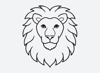 lion head outline line art design, graphic resource, vector design.
