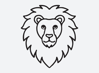 lion head outline line art design, graphic resource, vector design.