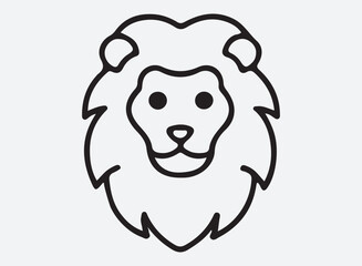lion head outline line art design, graphic resource, vector design.