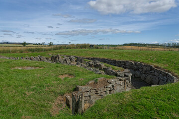 The remains of the Iron age Souterrain of the Ardestie Earth House first discovered in 1959, with...