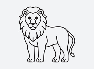 lion outline line art design, graphic resource, vector design.