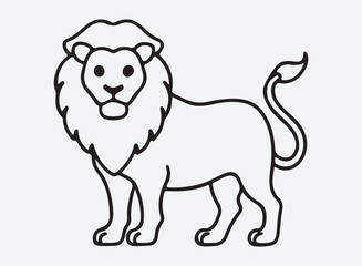 lion outline line art design, graphic resource, vector design.