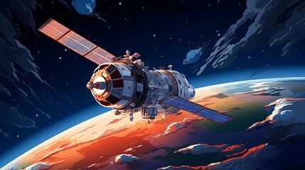 A illustration depicting a  Space Astronomy Objects UHD Wallpaper