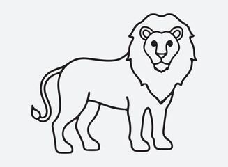 lion outline line art design, graphic resource, vector design.