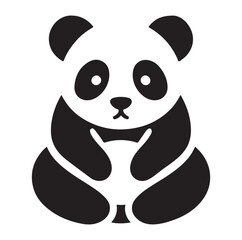 Minimal panda silhouette vector icon on a white background.