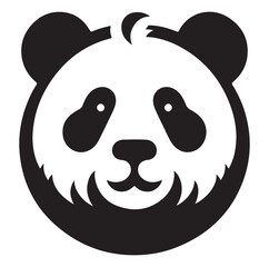 Minimal panda silhouette vector icon on a white background.