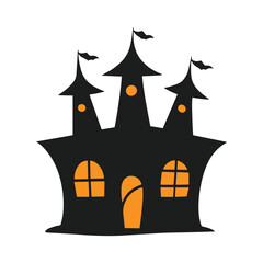 A haunted house silhouette vector for Halloween