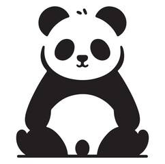 Minimal panda silhouette vector icon on a white background. © Amir