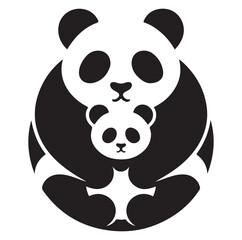 Minimal panda silhouette vector icon on a white background.