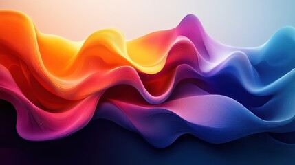 Abstract fluid shapes in a gradient of colors, organic shapes, dynamic and modern