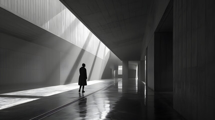 Minimalist Black and White Image, Bold Composition and High Contrast.