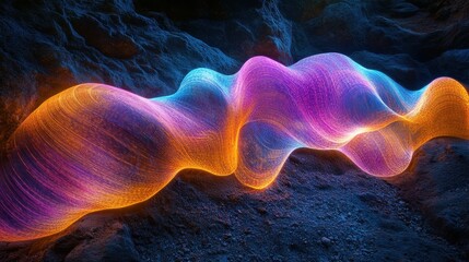 Obraz premium Streams of light trails creating intricate patterns, organic shapes, vibrant and captivating
