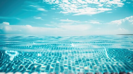 Swimming pool blue sky cloud clean and clear