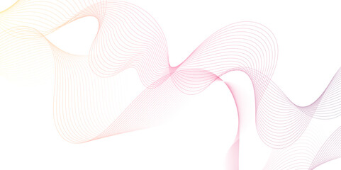 Smooth wave abstract vector background layout design. background image with dynamic curves.Abstract pink gradient futuristic blend waves lines technology background and sound wave on white background.