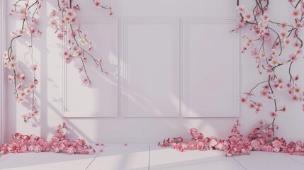The elegance in Simplicity Minimalist Studio has a Dominant Pink Flower Background
