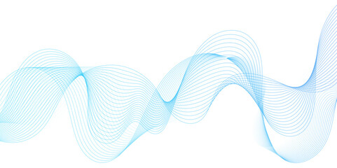 Smooth wave abstract vector background with shadow. background image with dynamic curves.Abstract blue futuristic blend waves lines technology background and sound wave lines on white background.	