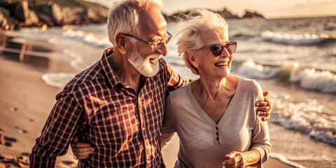 active elderly couple,