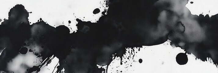 Obraz premium Abstract Black Ink Splatter on White Background