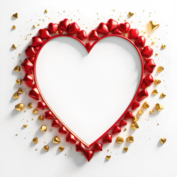 Rahmen Herz herzf&ouml;rmig Herzform herzlich Ornamenten in rot wei&szlig; mit freier Fl&auml;che in der Mitte als Vorlage Hintergrund zur dekorativen Gestaltung Valentin Karten Gr&uuml;&szlig;e Liebe Hochzeit Einladung Danke