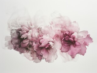 Medium shot of Peony watercolor.  