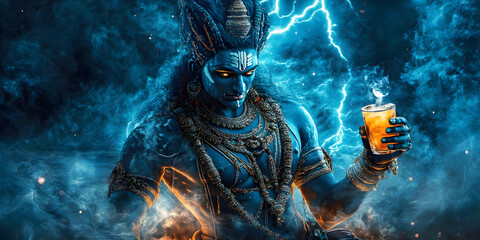 evil god having a drink, ai generated.