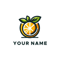 orange fruit logo vector