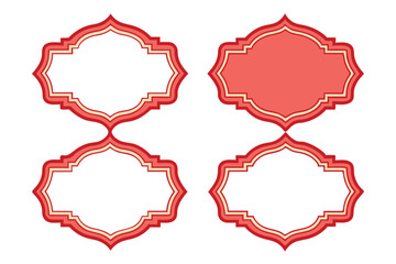 Fototapeta premium Set of Four Red and Cream Ornate Frames
